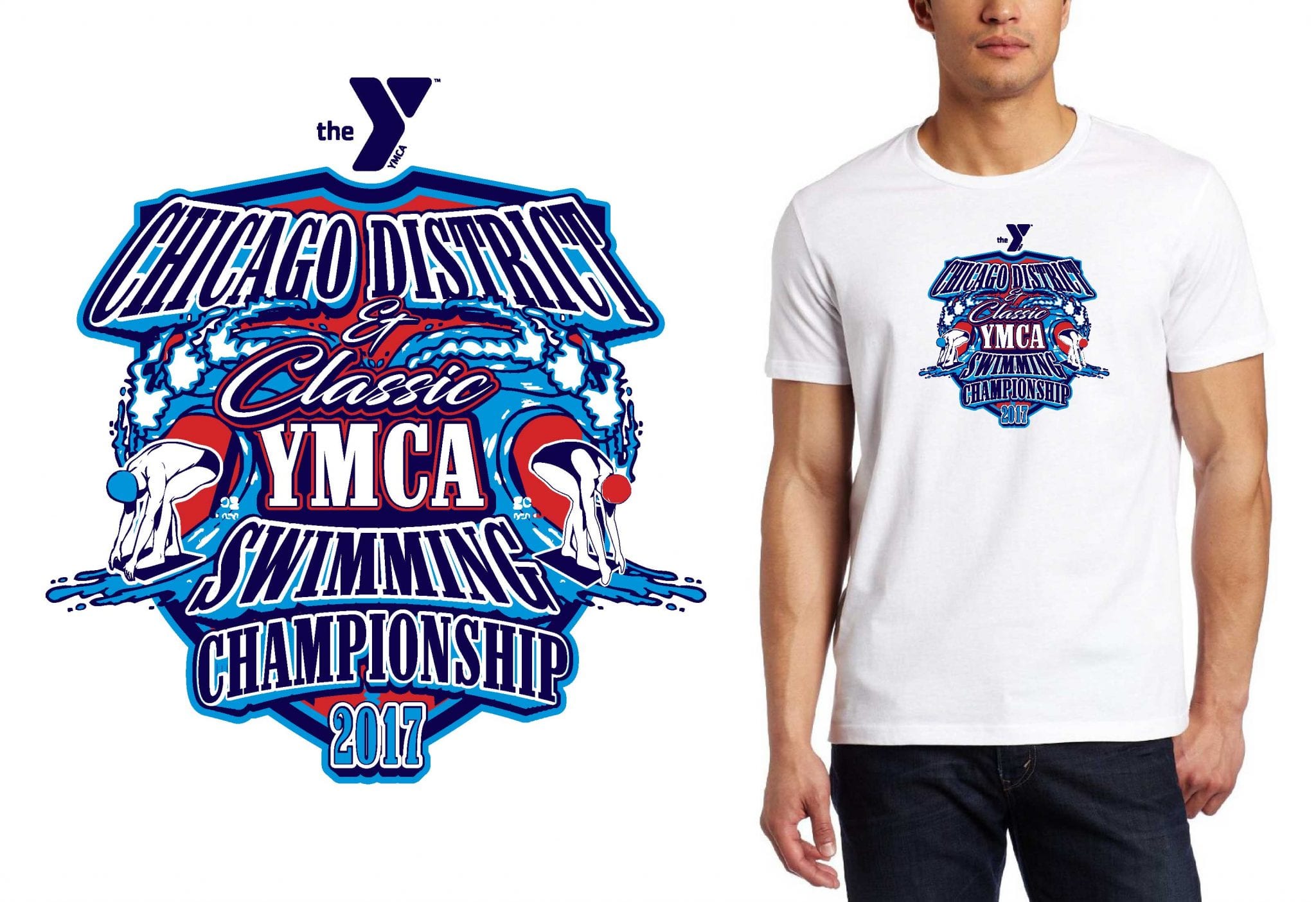 LOGO for Chicago-District-Classic-YMCA-Swimming-Championships T-SHIRT UrArtStudio