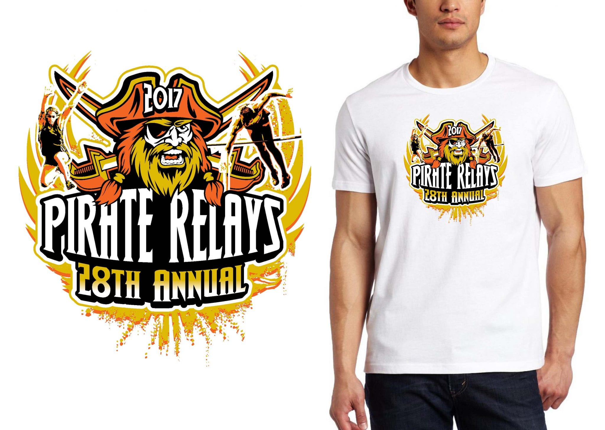 TRACK LOGO for 28th Annual Pirate Relays T-SHIRT UrArtStudio