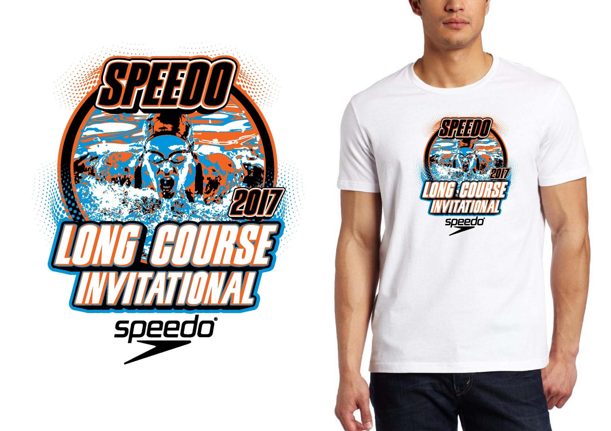 SWIMMING LOGO for Speedo-LC-Invitational-at-Frank-Brown T-SHIRT UrArtStudio