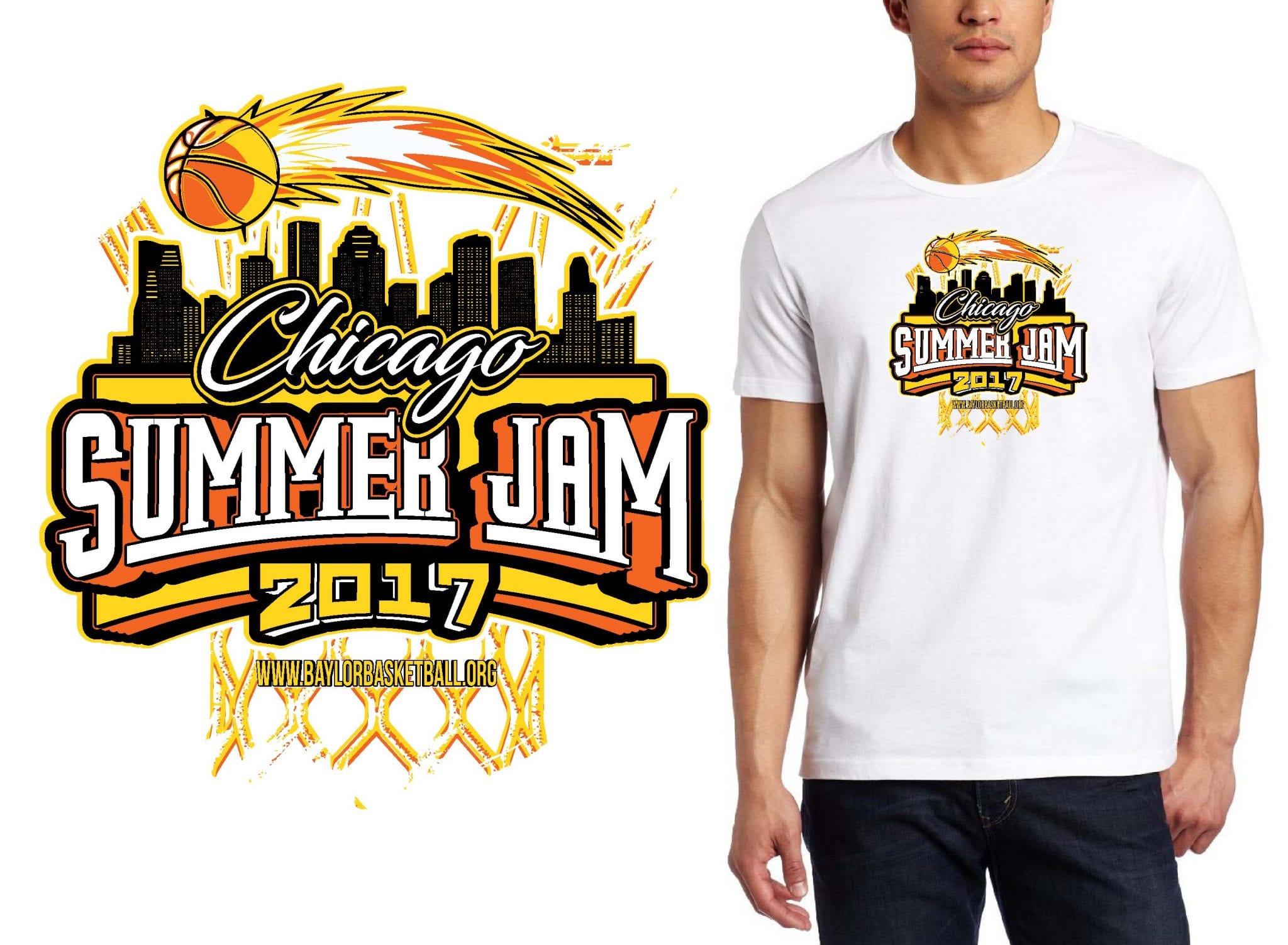 BASKETBALL T-SHIRT LOGO DESIGN Chicago-Summer-Jam BY UrArtStudio