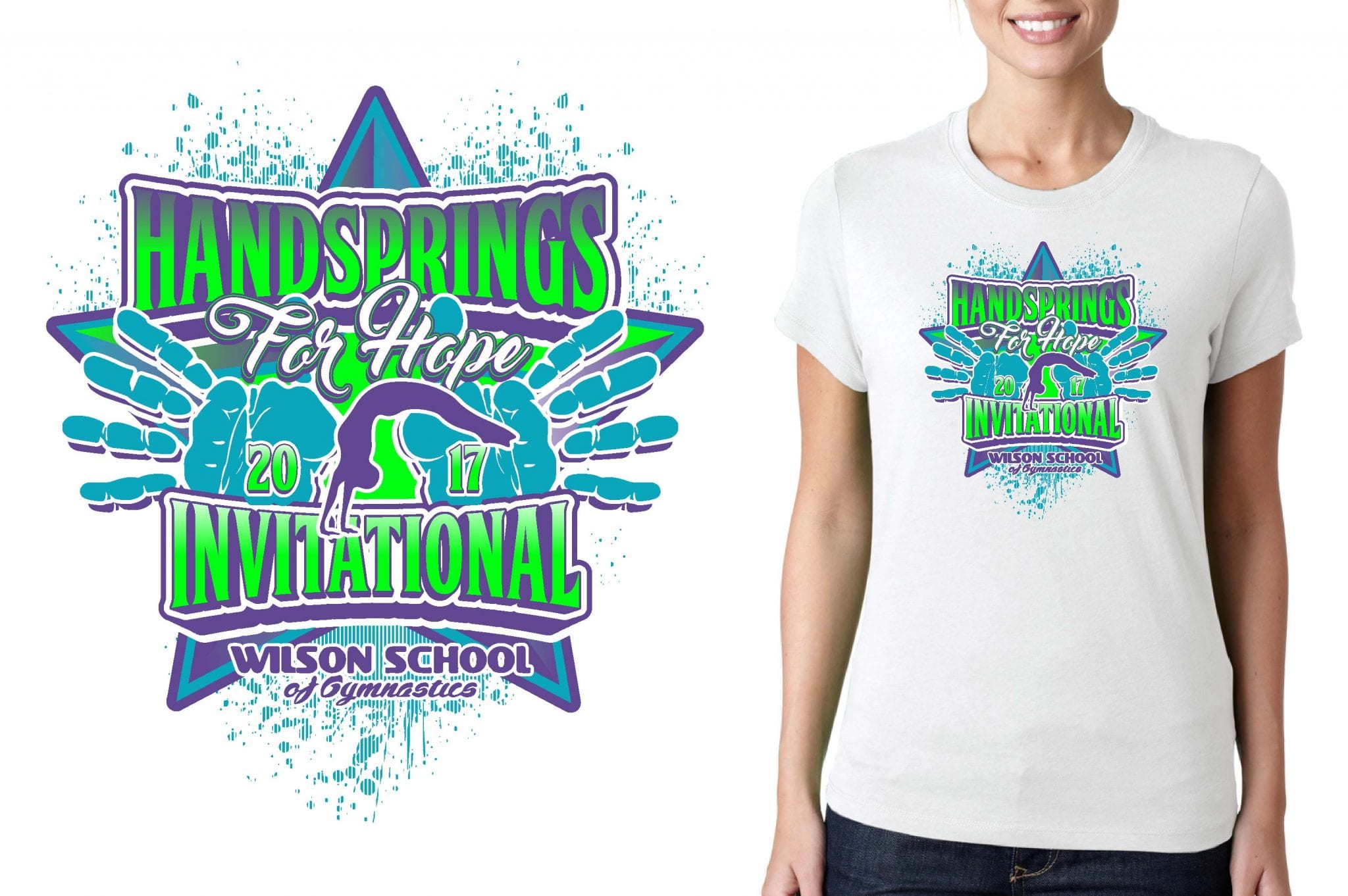 GYMNASTICS T SHIRT LOGO DESIGN Handsprings-for-Hope BY UrArtStudio