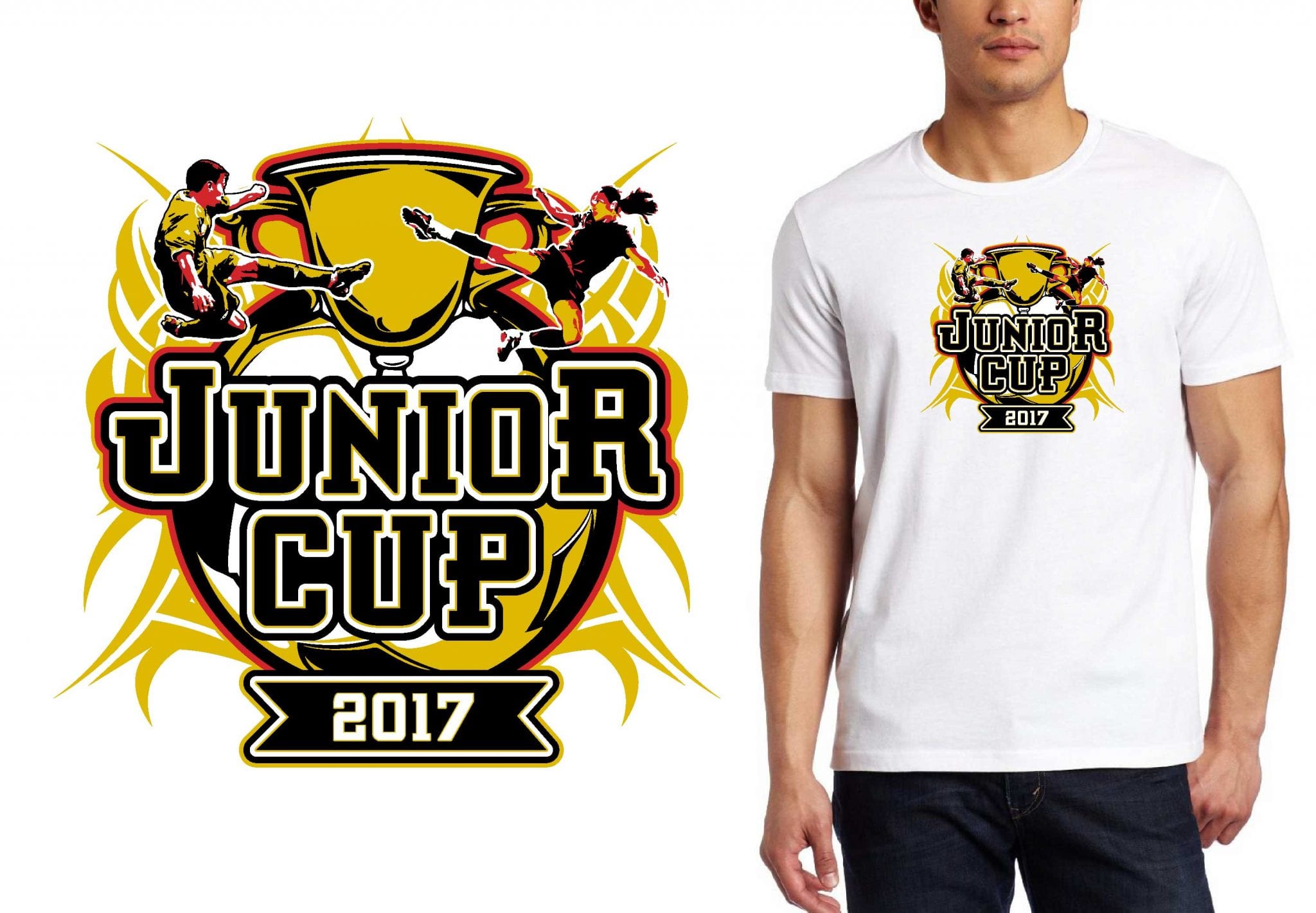 2017 Junior Cup SOCCER vector logo design for t-shirt UrArtStudio