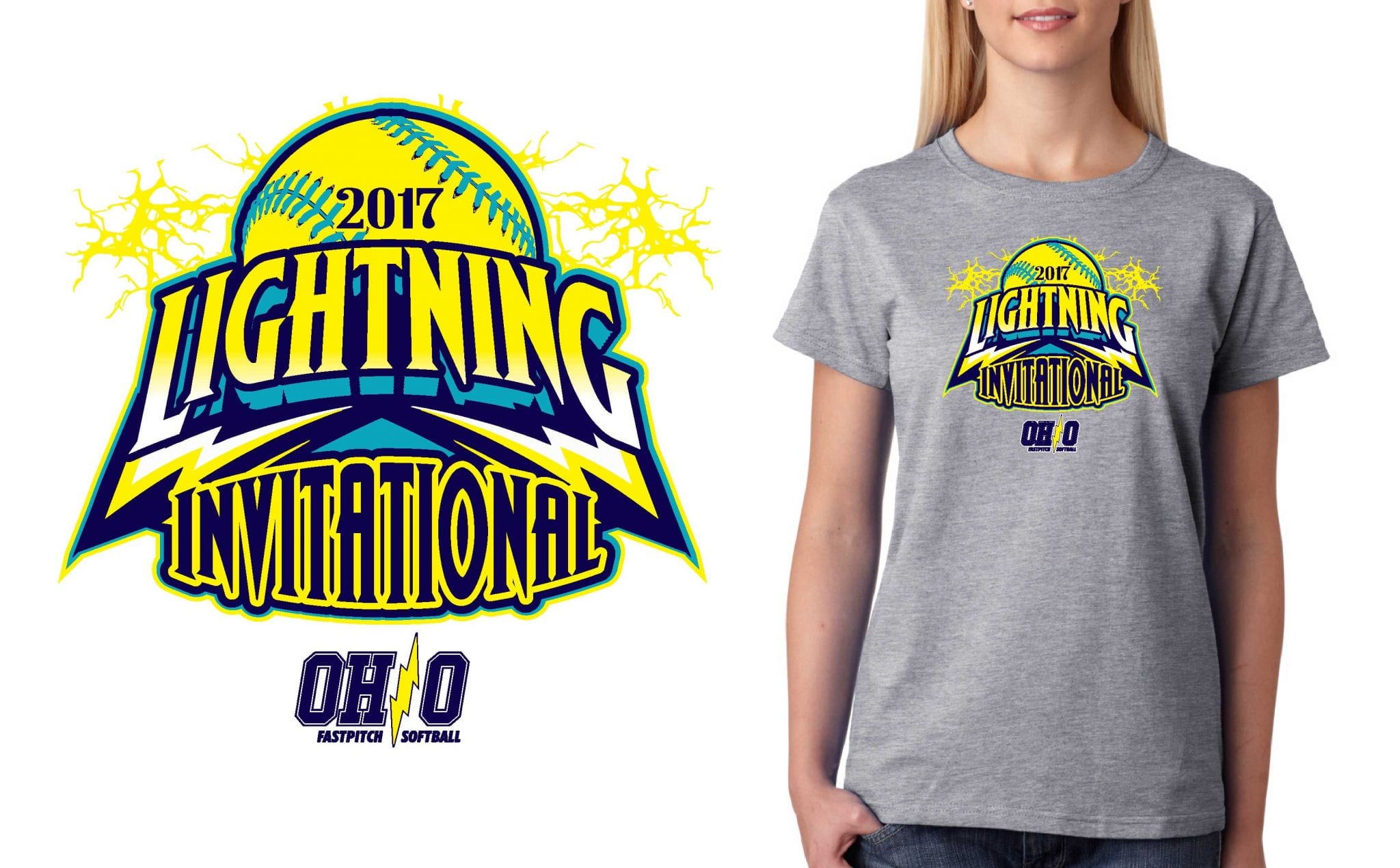 SOFTBALL LOGO for Lightning Invitational T-SHIRT UrArtStudio