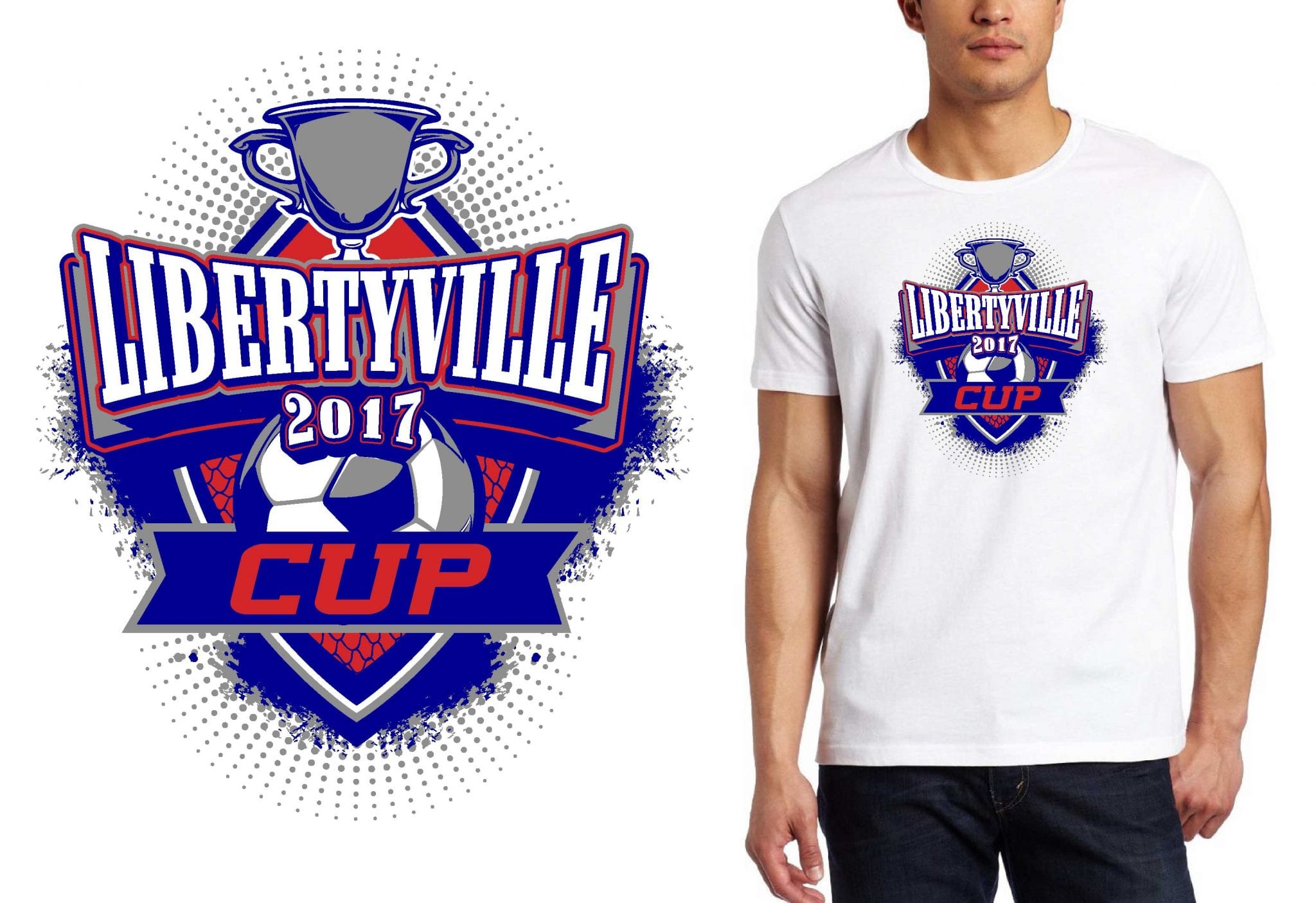 SOCCER LOGO for Libertyville-Cup T-SHIRT UrArtStudio