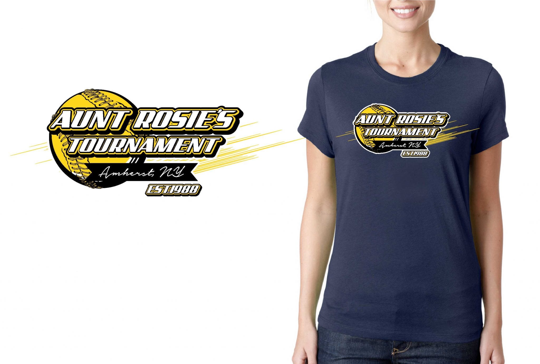 LOGO for Aunt Rosies International Fast Pitch Softball Tournament T-SHIRT UrArtStudio