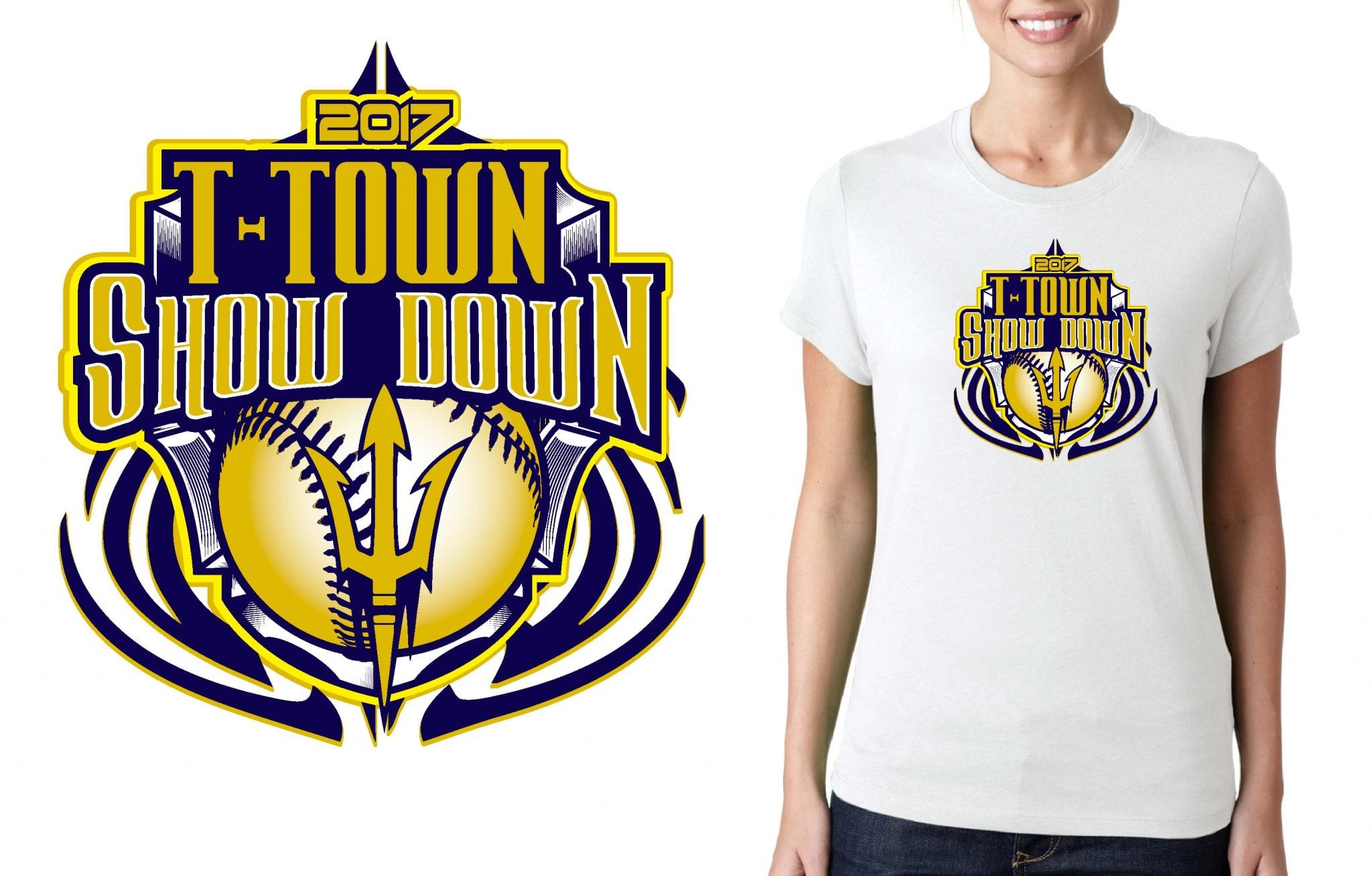 SOFTBALL LOGO for T-Town-ShowDown T-SHIRT UrArtStudio