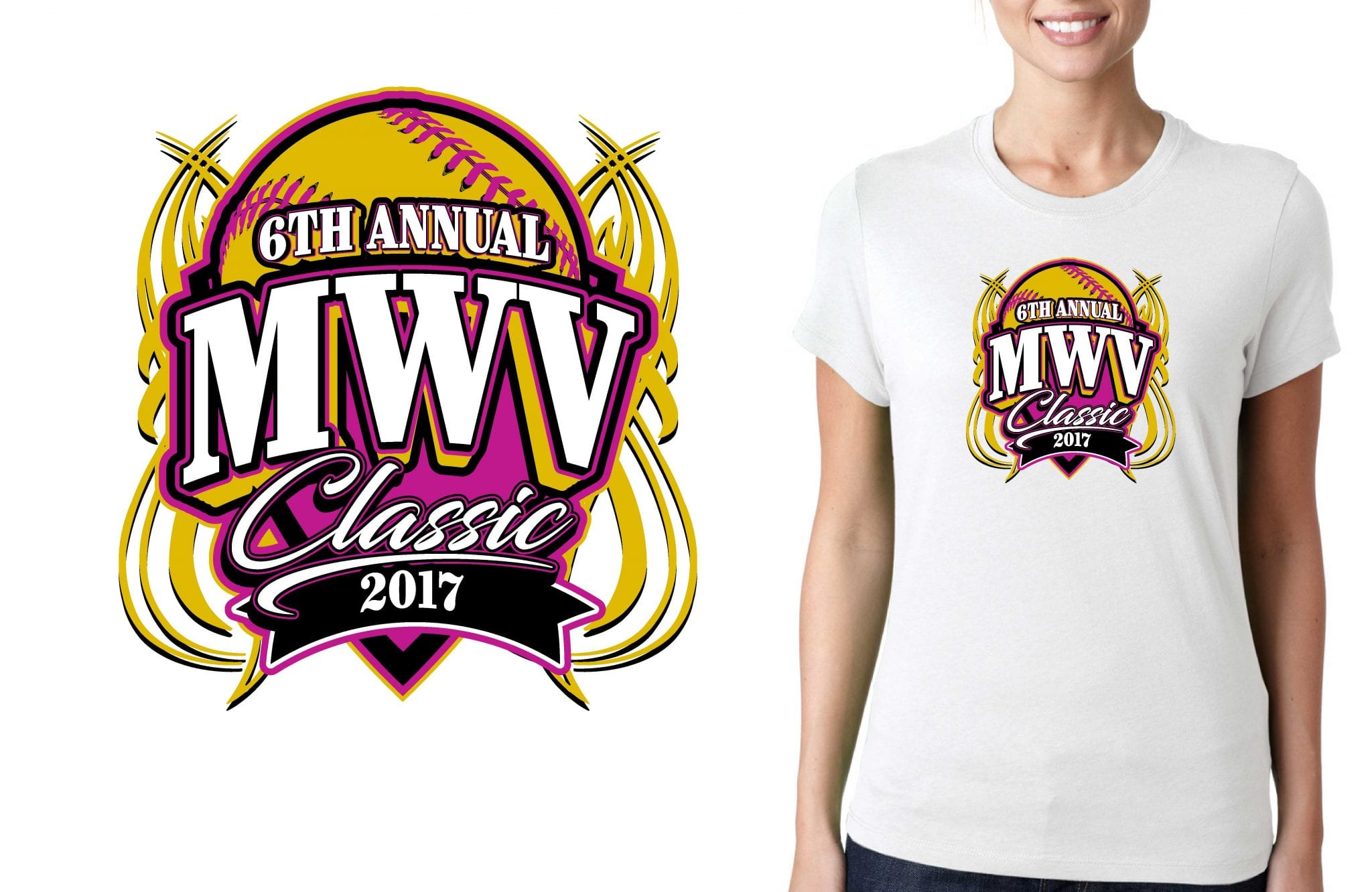 SOFTBALL LOGO for 6th-Annual-MWV-Classic T-SHIRT UrArtStudio