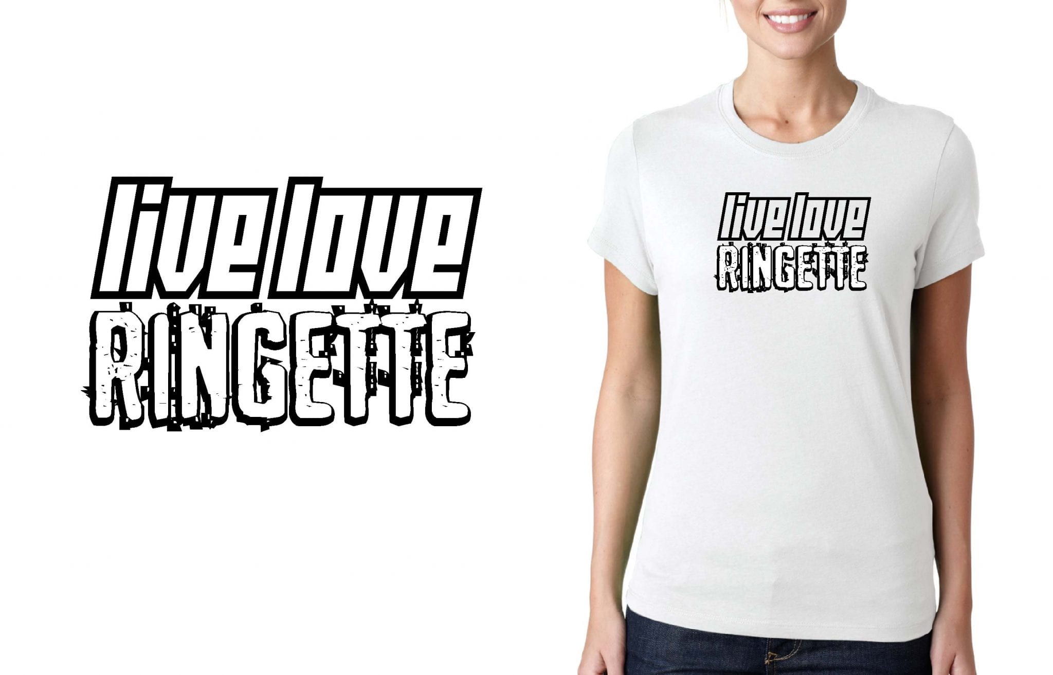 LIVE LOVE RINGETTE LOGO for T-SHIRT UrArtStudio