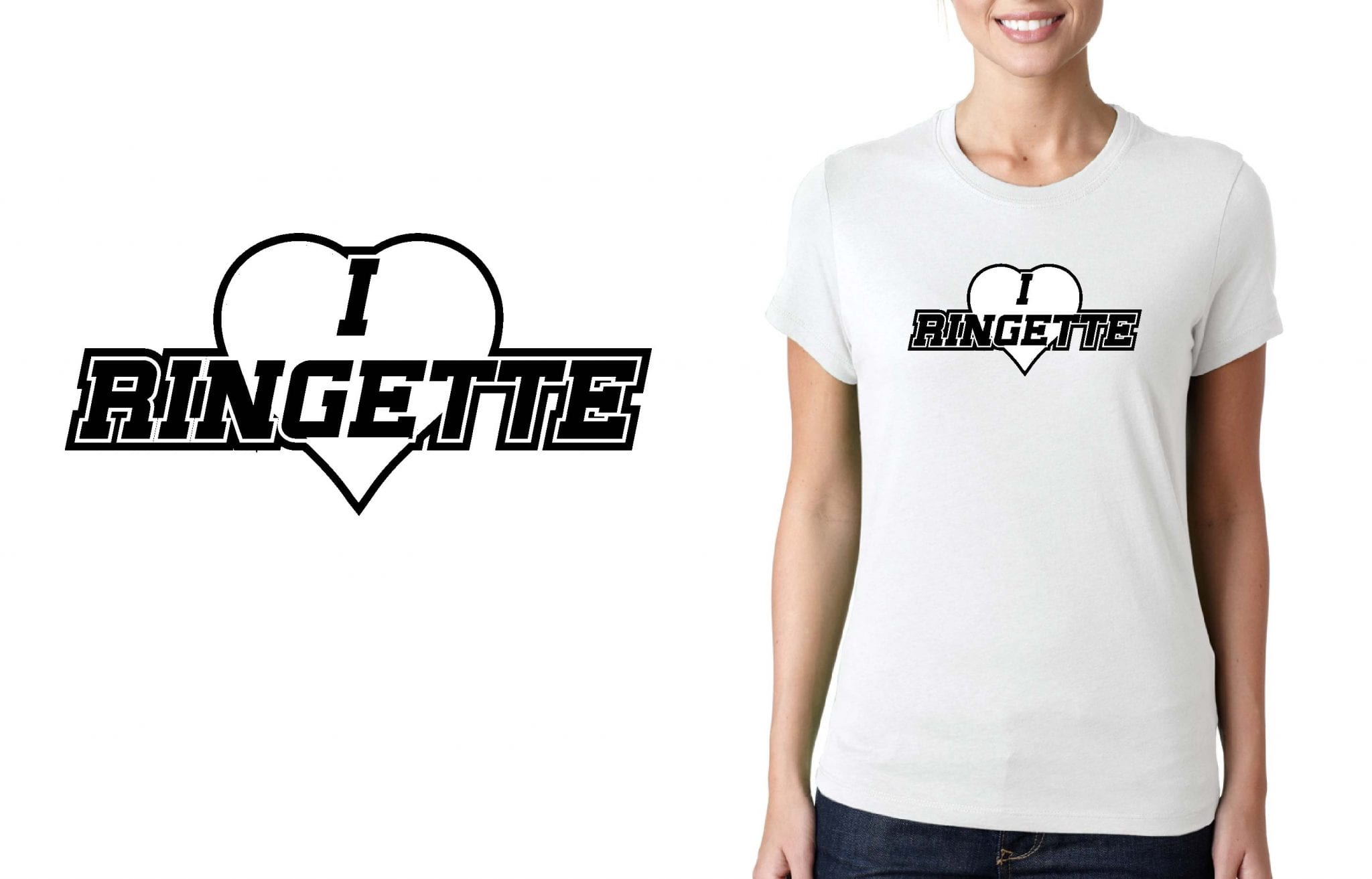 I LOVE RINGETTE LOGO for T-SHIRT UrArtStudio