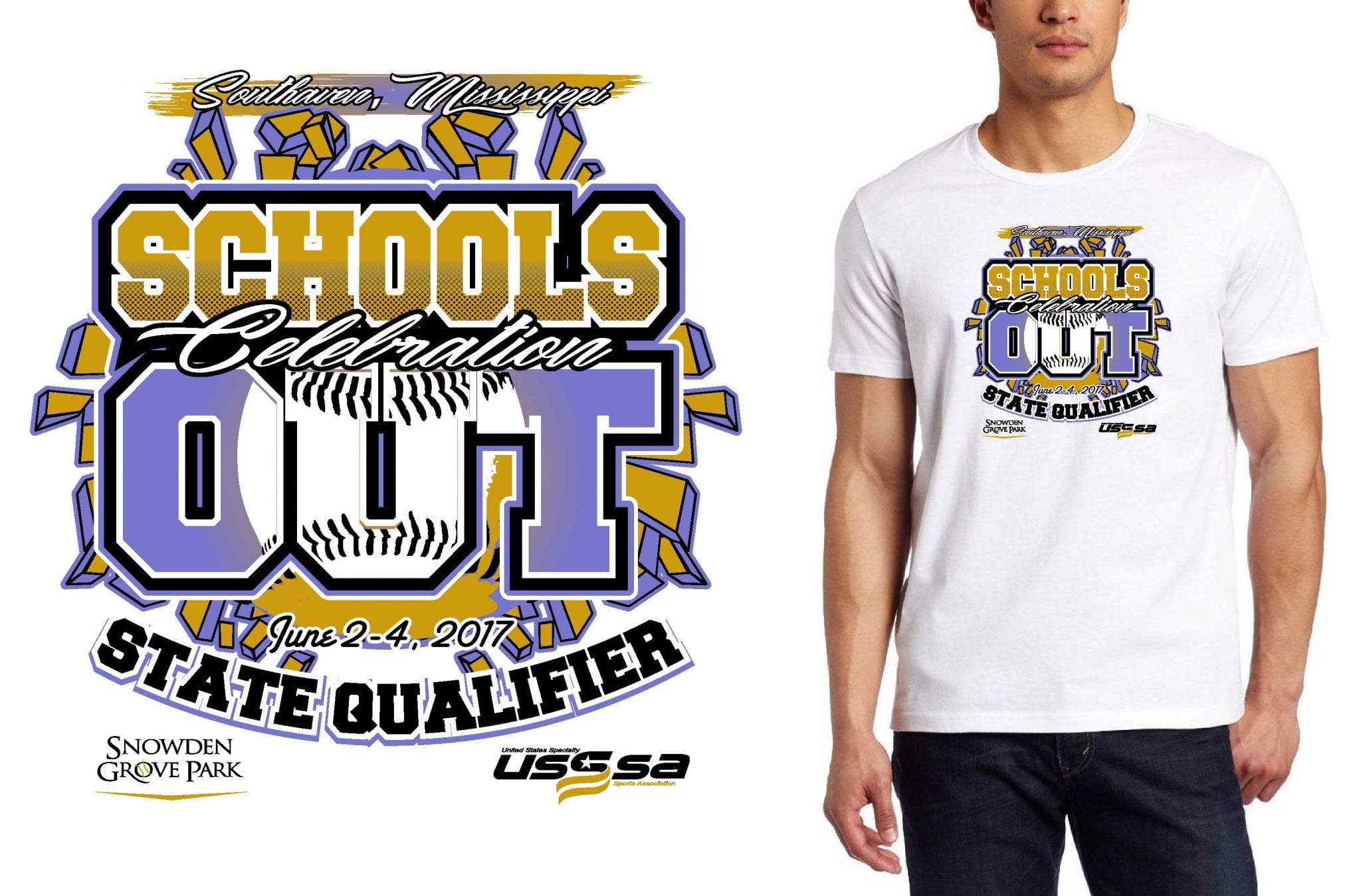 BASEBALL LOGO for Schools-Out-Celebration T-SHIRT UrArtStudio