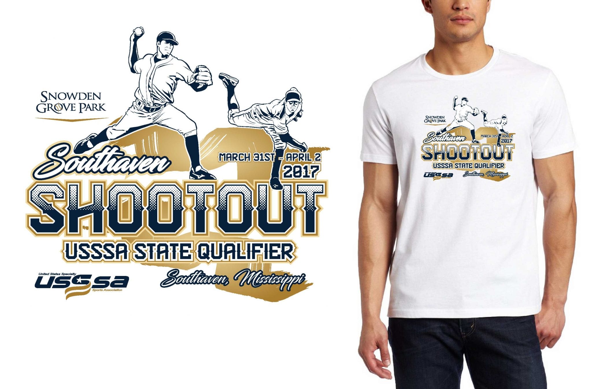 BASEBALL LOGO for Southaven-Shootout T-SHIRT UrArtStudio