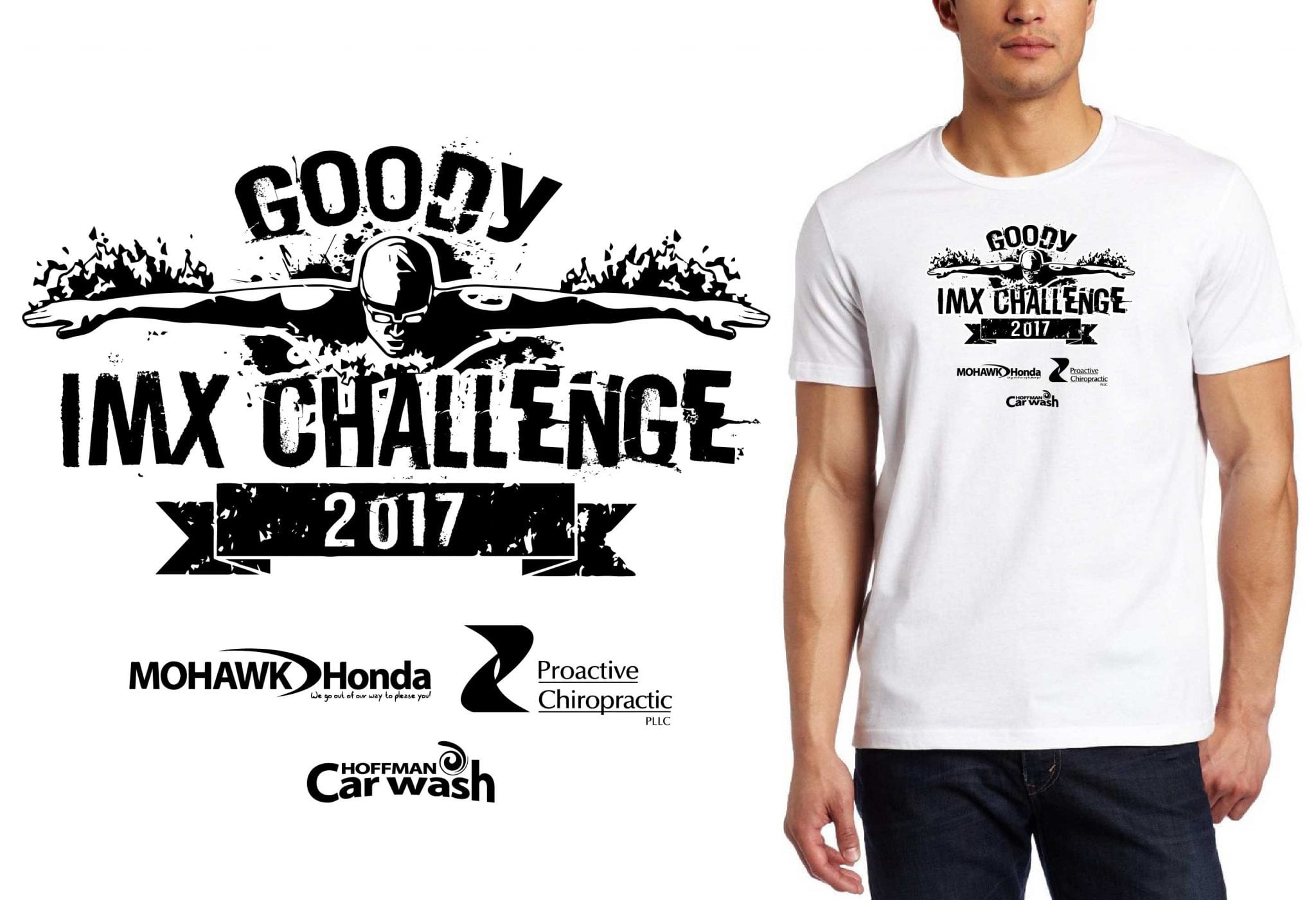 2017 Chris Goody IMX Challenge vector logo design for swimming t-shirt UrArtStudio