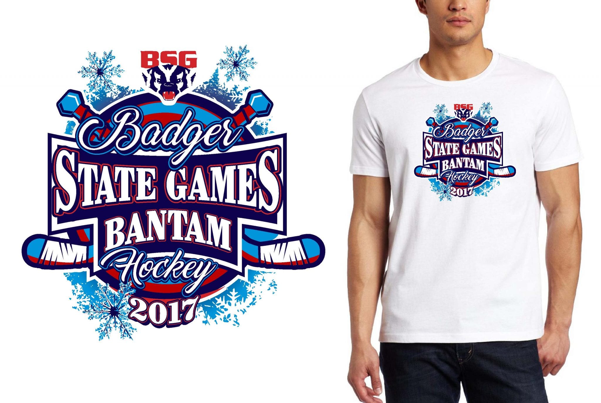 HOCKEY LOGO for BADGER STATE GAMES SQUIRT T-SHIRT UrArtStudio