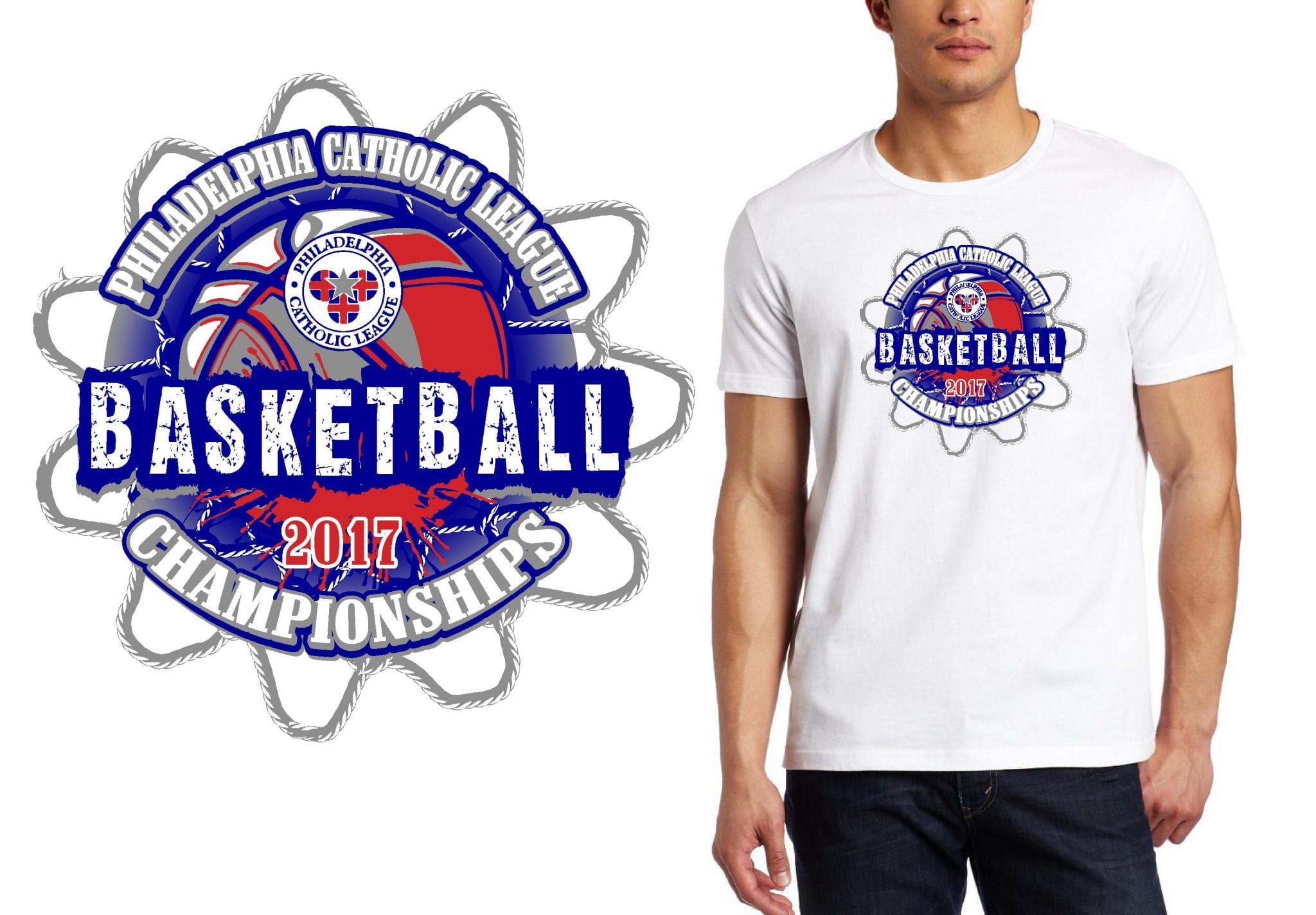 BASKETBALL TSHIRT LOGO DESIGN Philadelphia-Catholic UrArtStudio