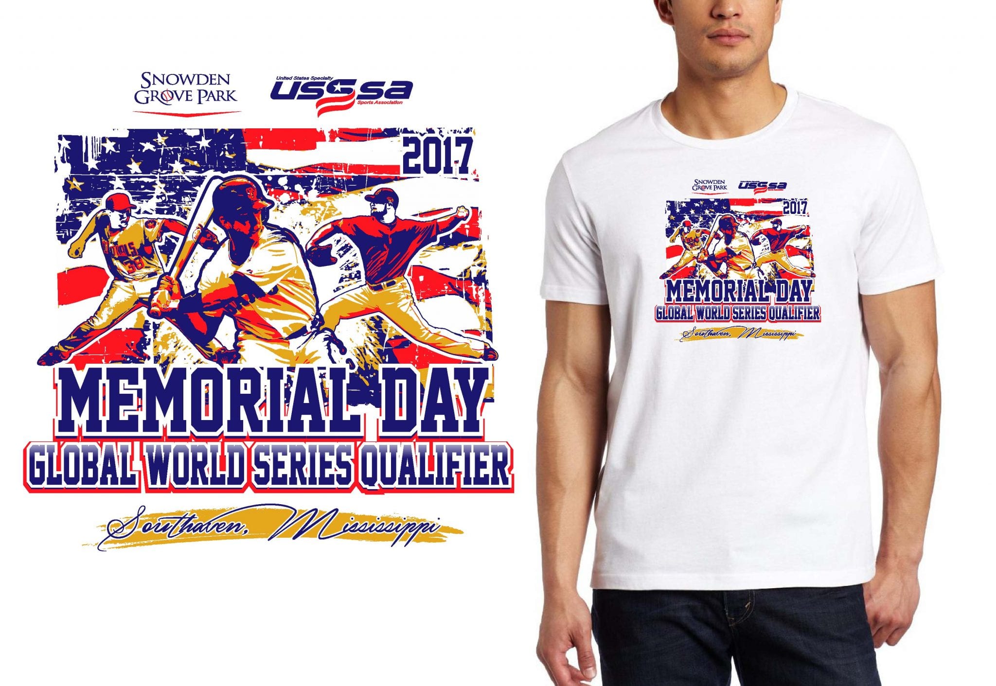 BASEBALL TSHIRT LOGO DESIGN Memorial-Day-Tournament UrArtStudio