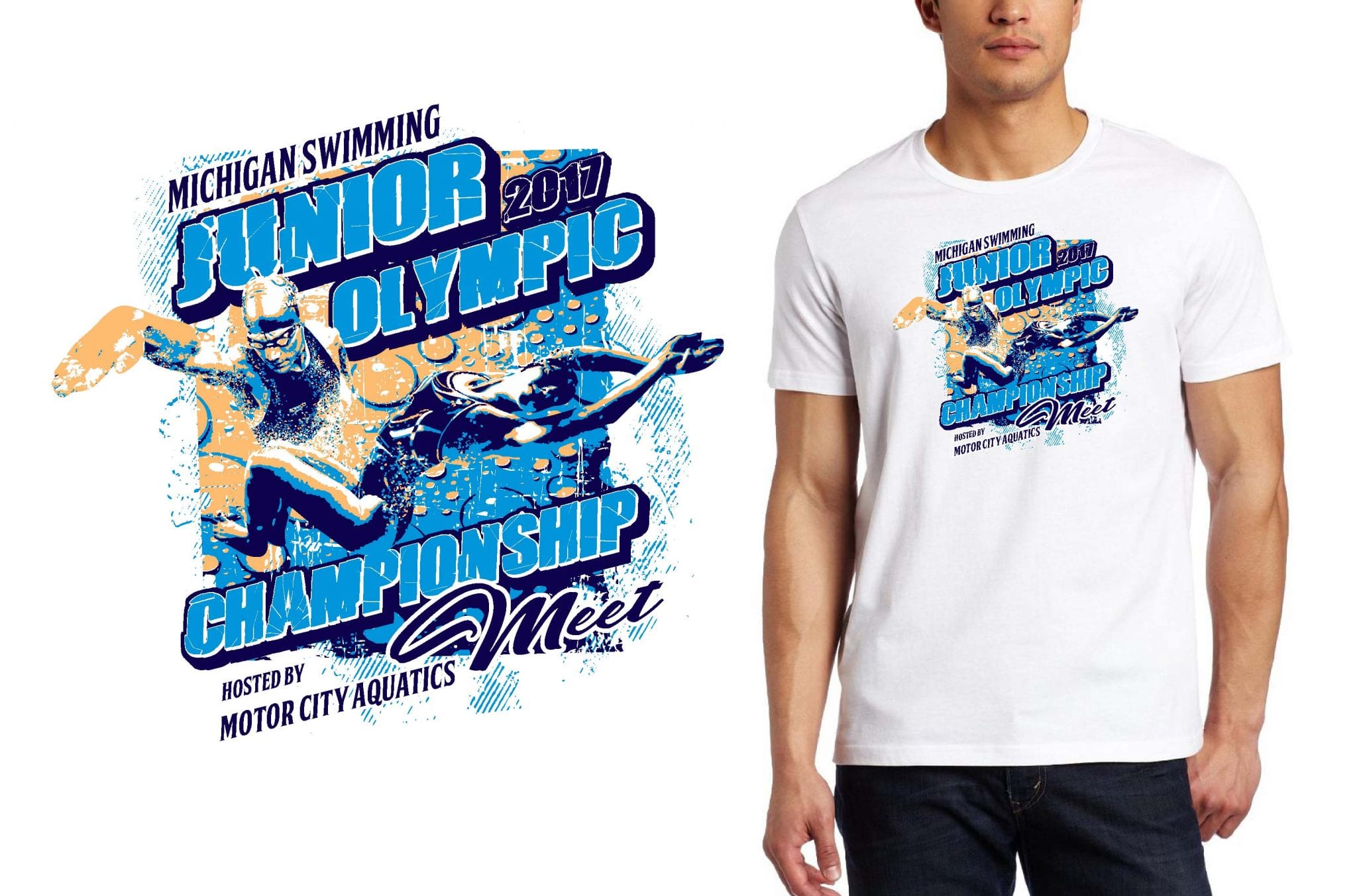 Swimming TSHIRT LOGO DESIGN Junior-Olympic-Championship-Meet UrArtStudio