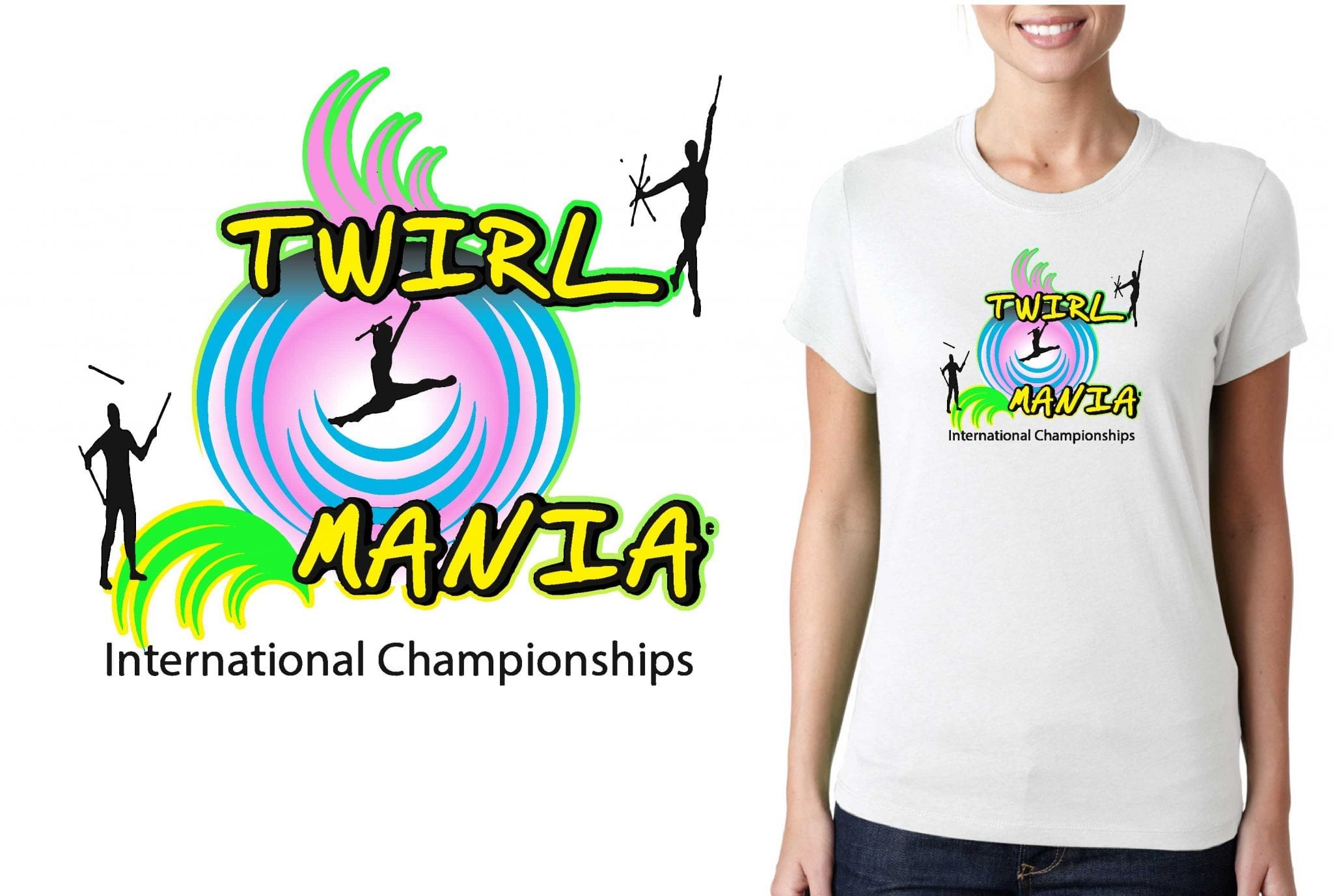 TSHIRT LOGO DESIGN 2017-Twirl-Mania-International-Championships UrArtStudio