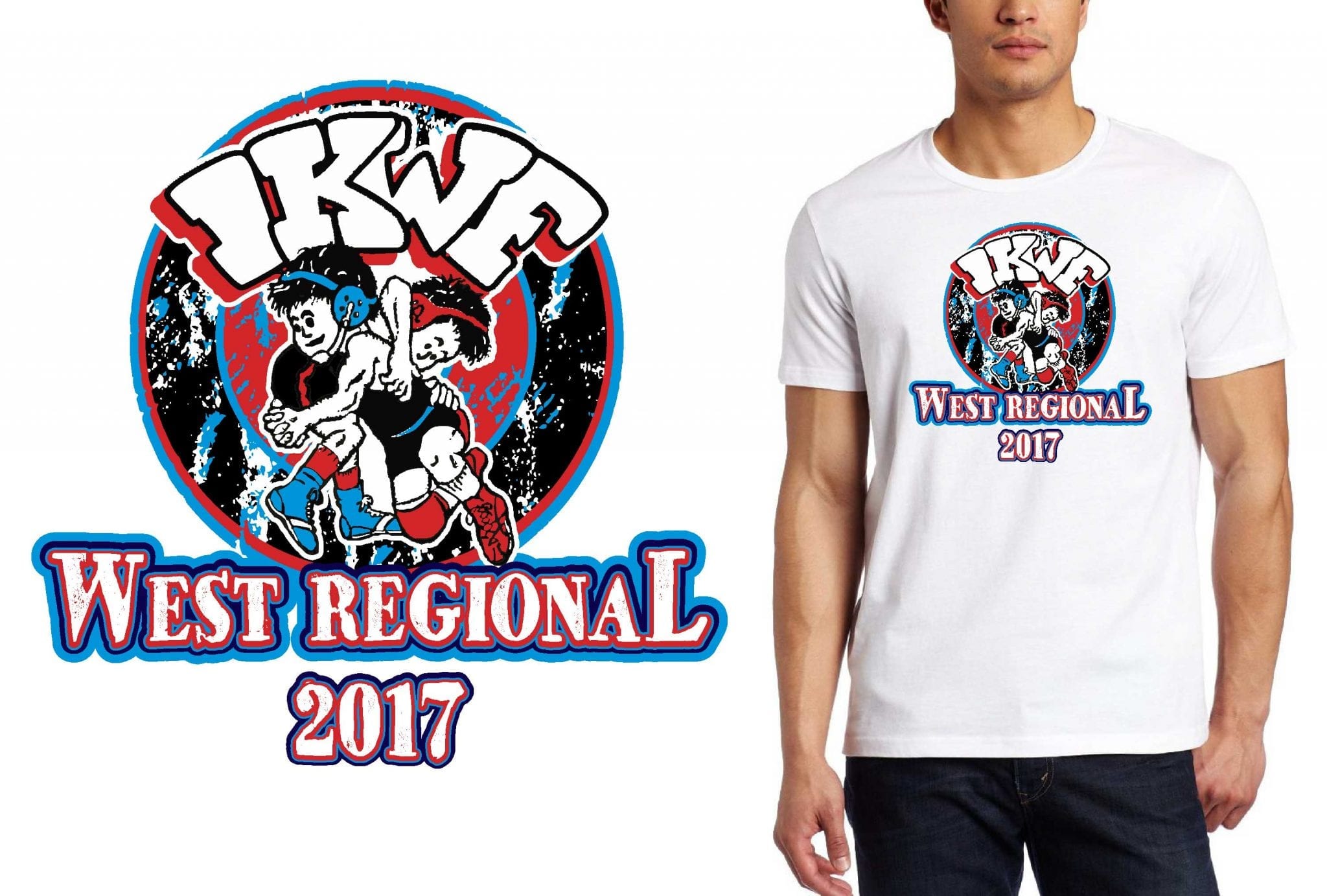 WRESTLING TSHIRT LOGO DESIGN IKWF-West-Regional UrArtStudio