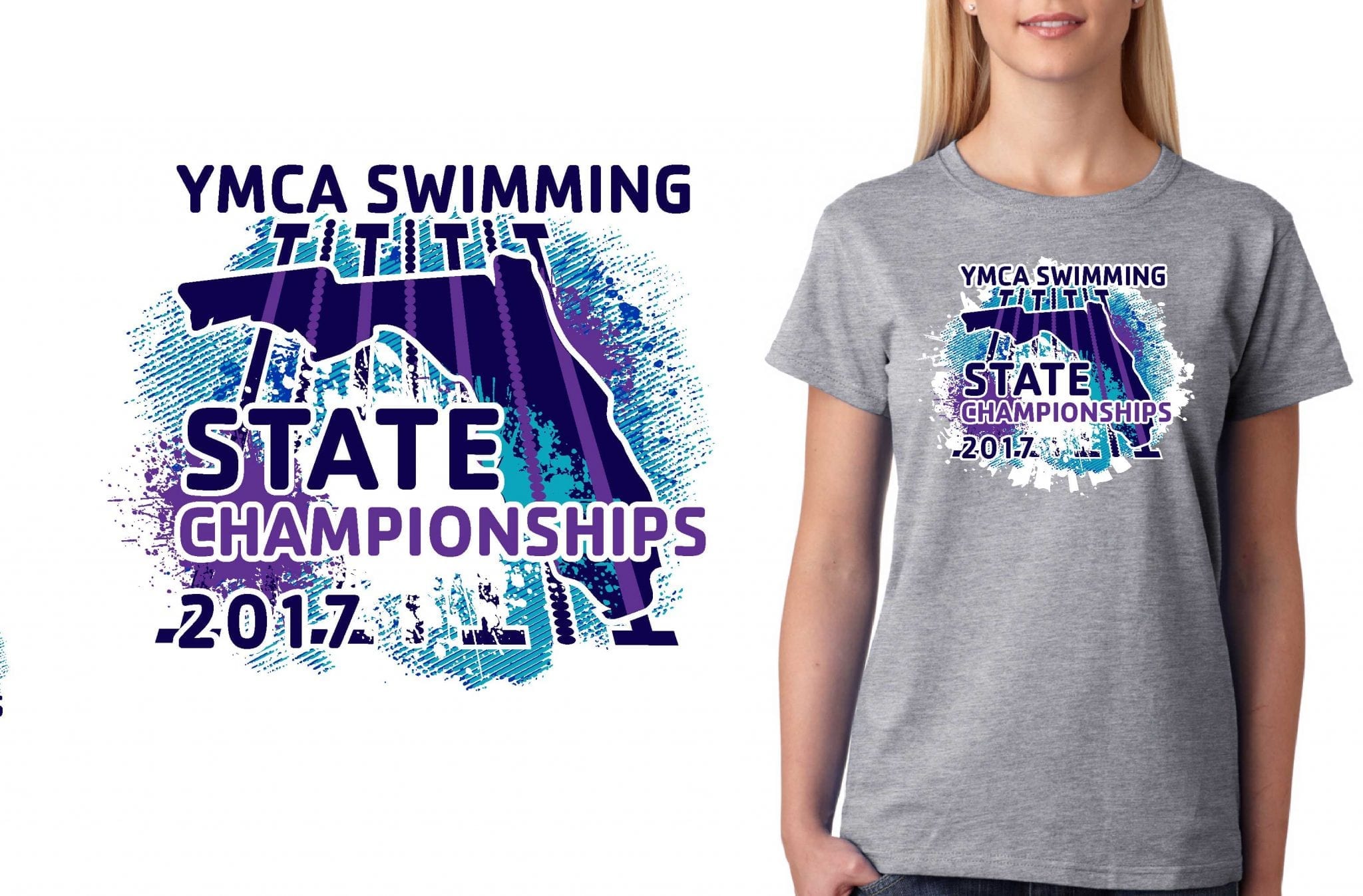 SWIMMING TSHIRT LOGO DESIGN YMCA-Swimming-State-Championships UrArtStudio