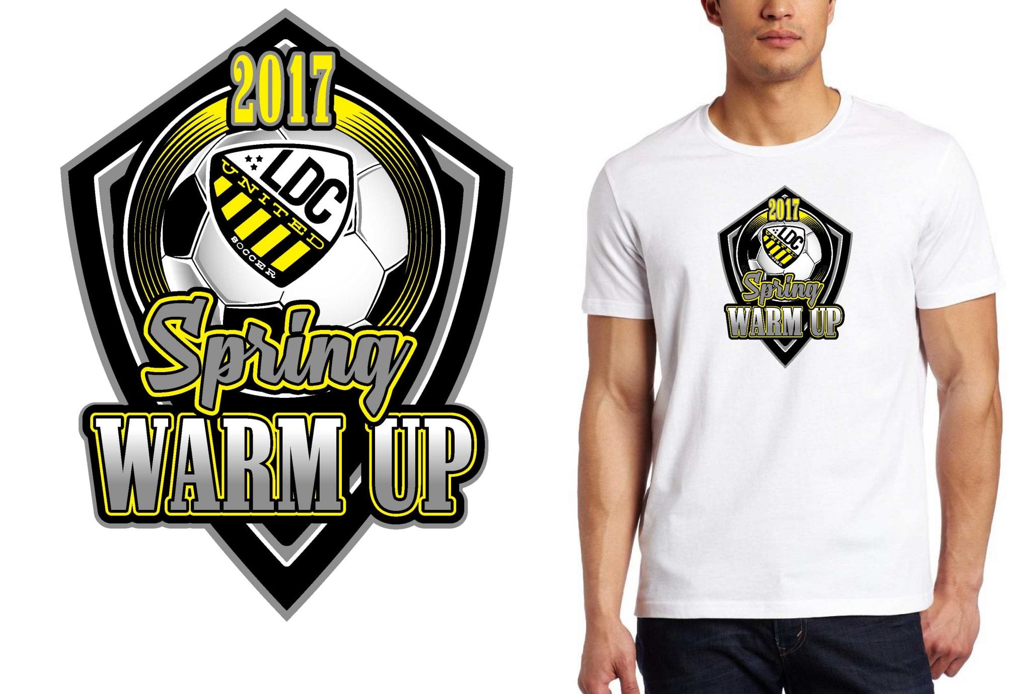 SOCCER T SHIRT LOGO DESIGN LDC Spring Warm Up BY UrArtStudio