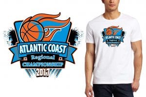 BASKETBALL T SHIRT LOGO DESIGN Atlantic Coast BY UrArtStudio