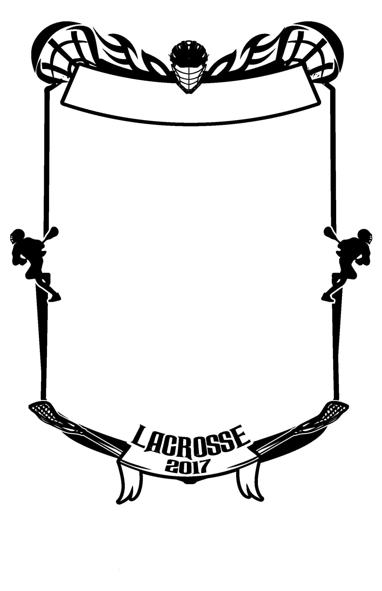 LACROSSE T SHIRT ROSTER FRAME DESIGN ONE COLOR BLACK BY UrArtStudio