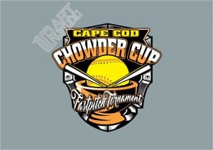 CAPE COD CHOWDER CUP FASTPITCH TOURNAMENT VECTOR LOGO DESIGN FOR T-SHIRT