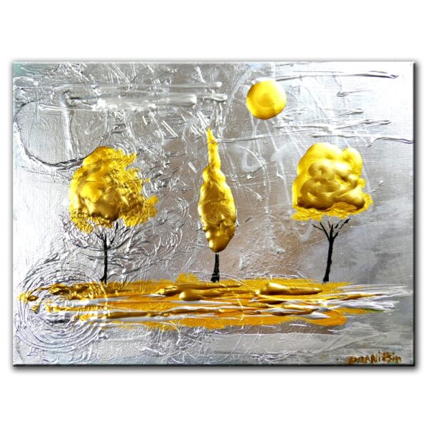 GOLD ON SILVER, landscape painting