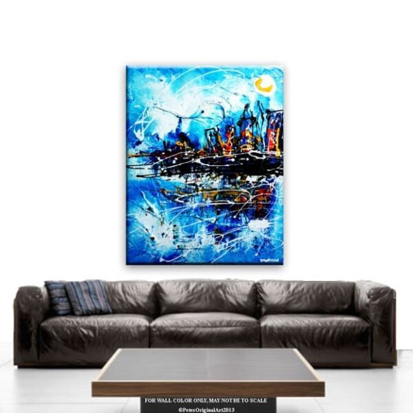 VIEW TO GALAXY, CITYSCAPE, PAINTING