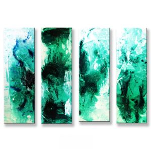 Original large 48x36" acrylic modern abstract quadruplet painting - North Crystal - by Dranitsin