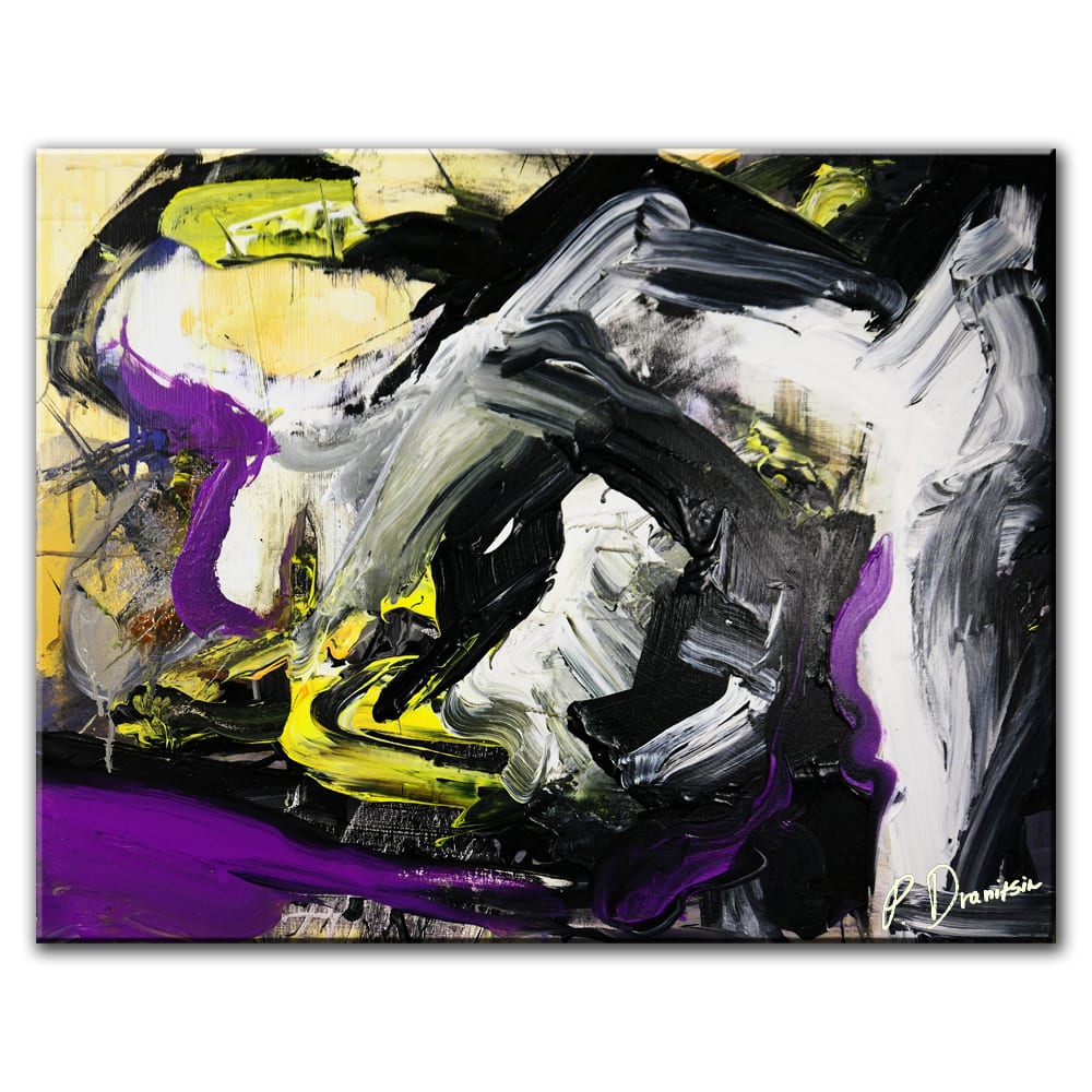 The Dance of Bumblebees: An Abstract Symphony on Canvas