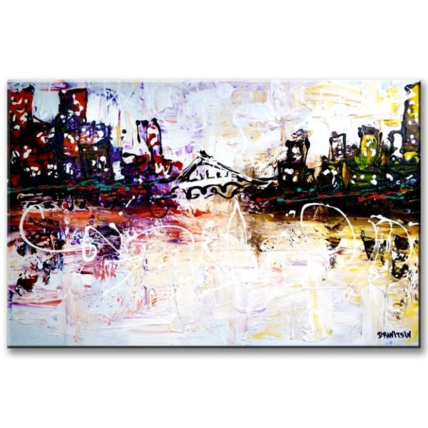 CITYSCAPE ABSTRACT PAINTING BY PETER DRANITSIN