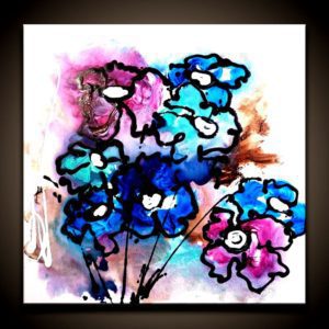 Painting abstract art tutorial - flowers