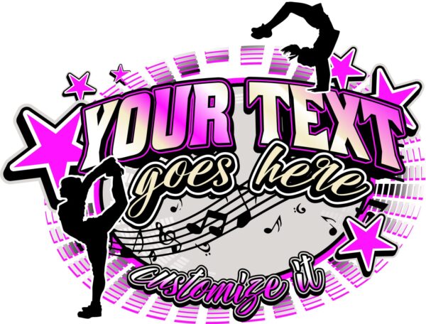CHEER AND DANCE t-shirt logo design with adjustable text and all graphic elements