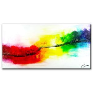 magical rainbow forest abstract landscape painting