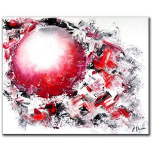 RED HOT 3D SPHERE ABSTRACT PAINTING - SPONGE, SPATULA, BRUSH