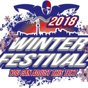 SWIMMING WINTER FESTIVAL 2018 LOGO DESIGN WITH ADJUSTABLE TEXT