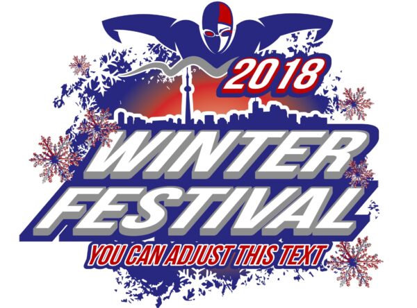 SWIMMING WINTER FESTIVAL 2018 LOGO DESIGN WITH ADJUSTABLE TEXT