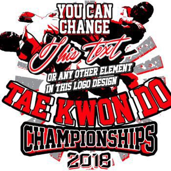 TAEKWONDO-CHAMPIONSHIPS-2018-FULLY-CUSTOMIZABLE-VECTOR-LOGO-DESIGN-WITH-ADJUSTABLE-TEXT-1