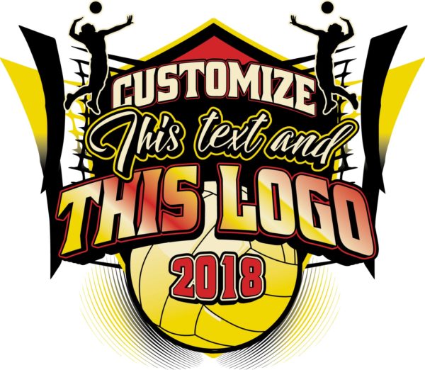 VOLLEYBALL t-shirt logo design with adjustable text and all graphic elements