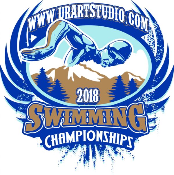 2018 SWIMMING CHAMPIONSHIPS T-shirt vector logo design for print