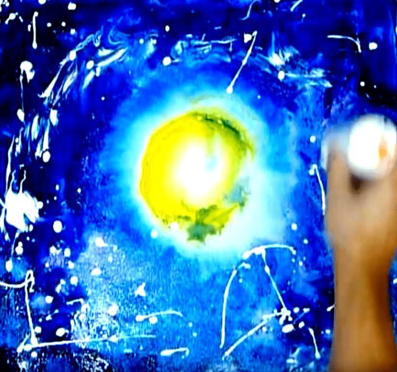 Creating outer space abstract painting