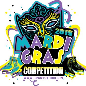 FIGURE SKATING MARDI GRAS COMPETITION 2019 T-shirt vector logo design for print