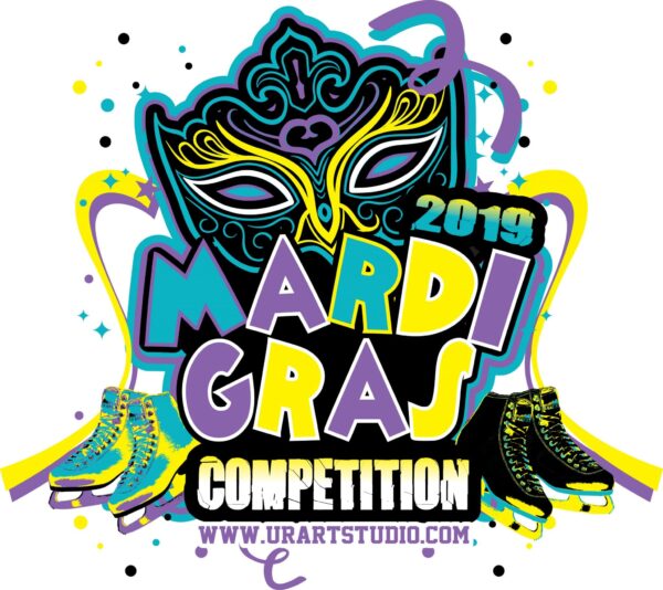 FIGURE SKATING MARDI GRAS COMPETITION 2019 T-shirt vector logo design for print