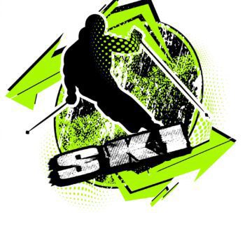 SKI T-shirt vector logo design for print