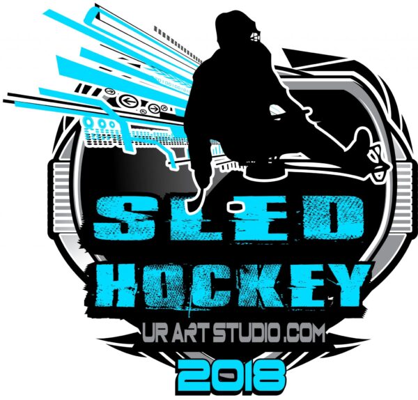 SLED HOCKEY 2018 T-shirt vector logo design for print