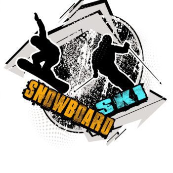 SNOWBOARD-AND-SKI-T-shirt-vector-logo-design-for-print