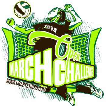 VOLLEYBALL MARCH CHALLENGE 2019 T-shirt vector logo design for print