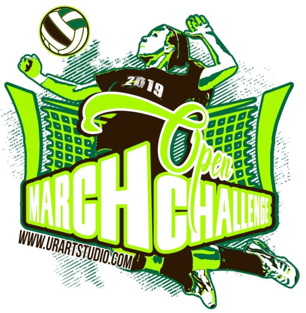VOLLEYBALL MARCH CHALLENGE 2019 T-shirt vector logo design for print