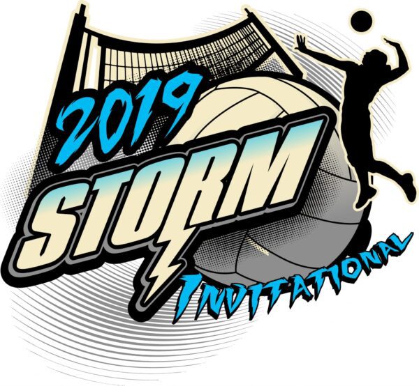 VOLLEYBALL STORM INVITATIONAL 2019 T-shirt vector logo design for print